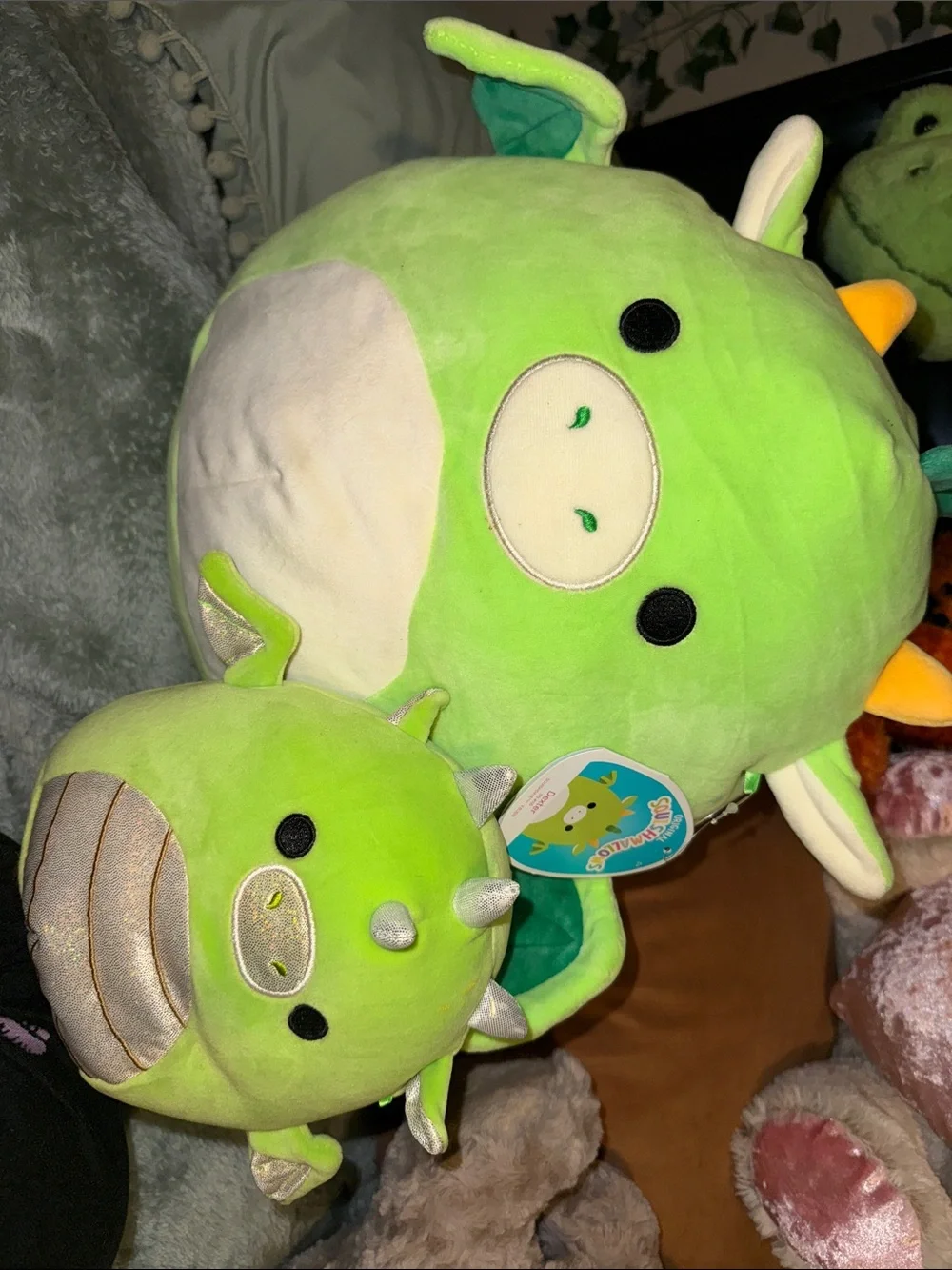 Squishmallows Green Dragon Duo Plush Set